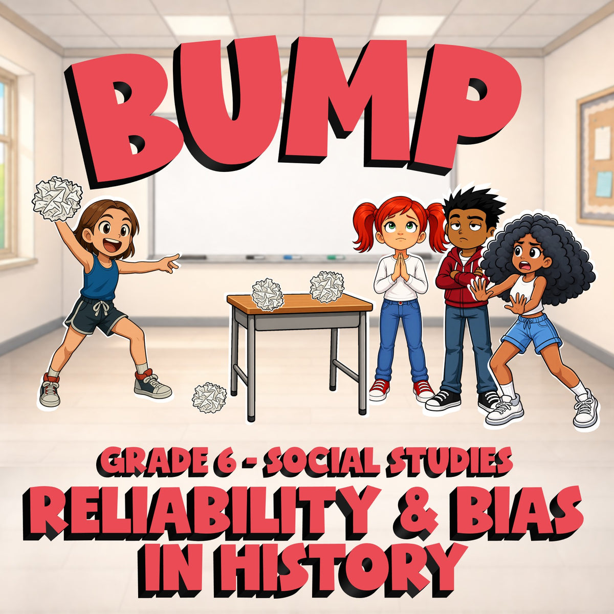 Reliability & Bias in History BUMP Socials Game - No Prep Grade 6 Review