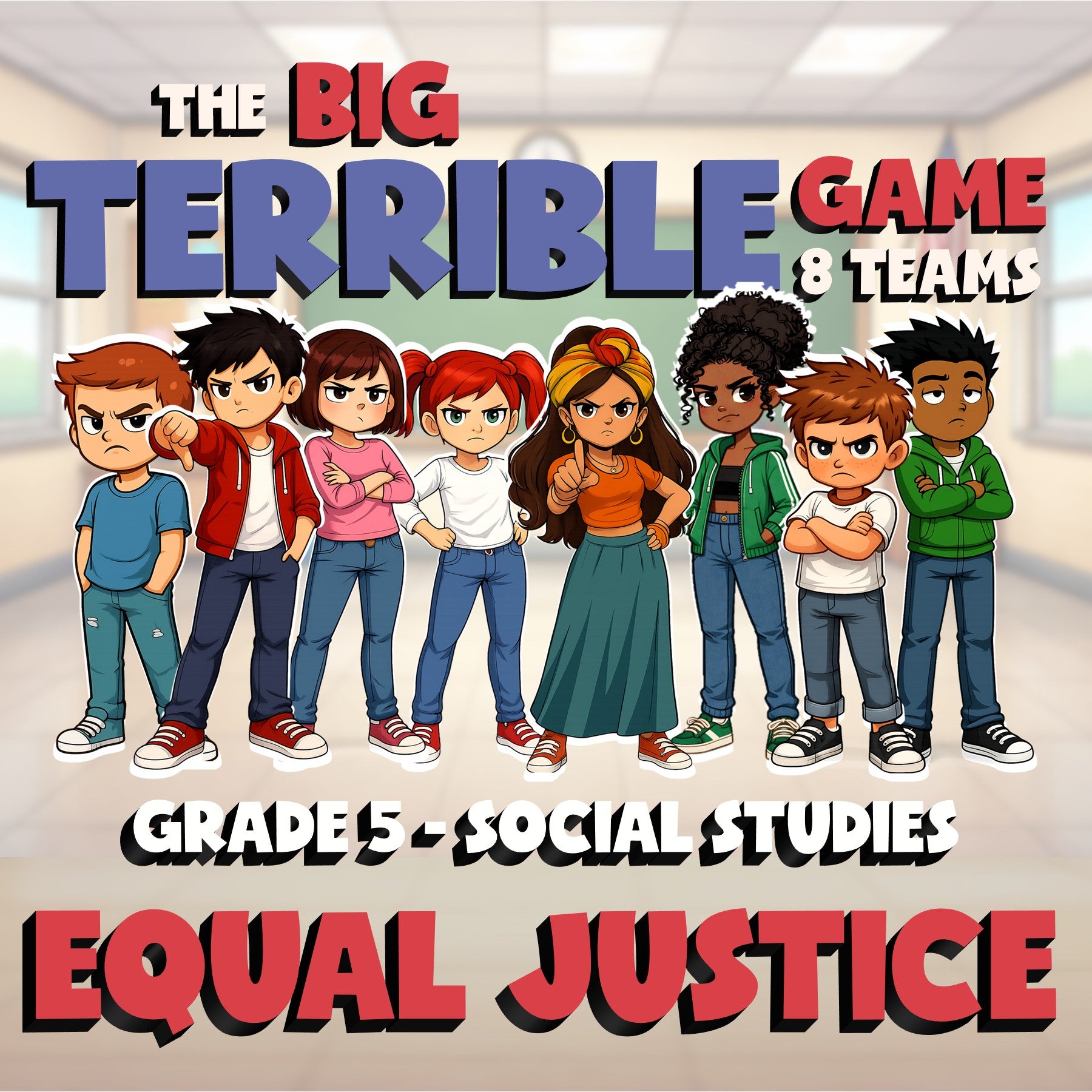 Equal Justice BIG TERRIBLE GAME - No Prep Grade 5 Socials Review Activity