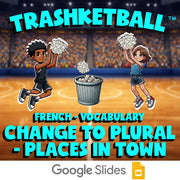 Change to Plural - Places in Town TRASHKETBALL French Game - No Prep Exercise
