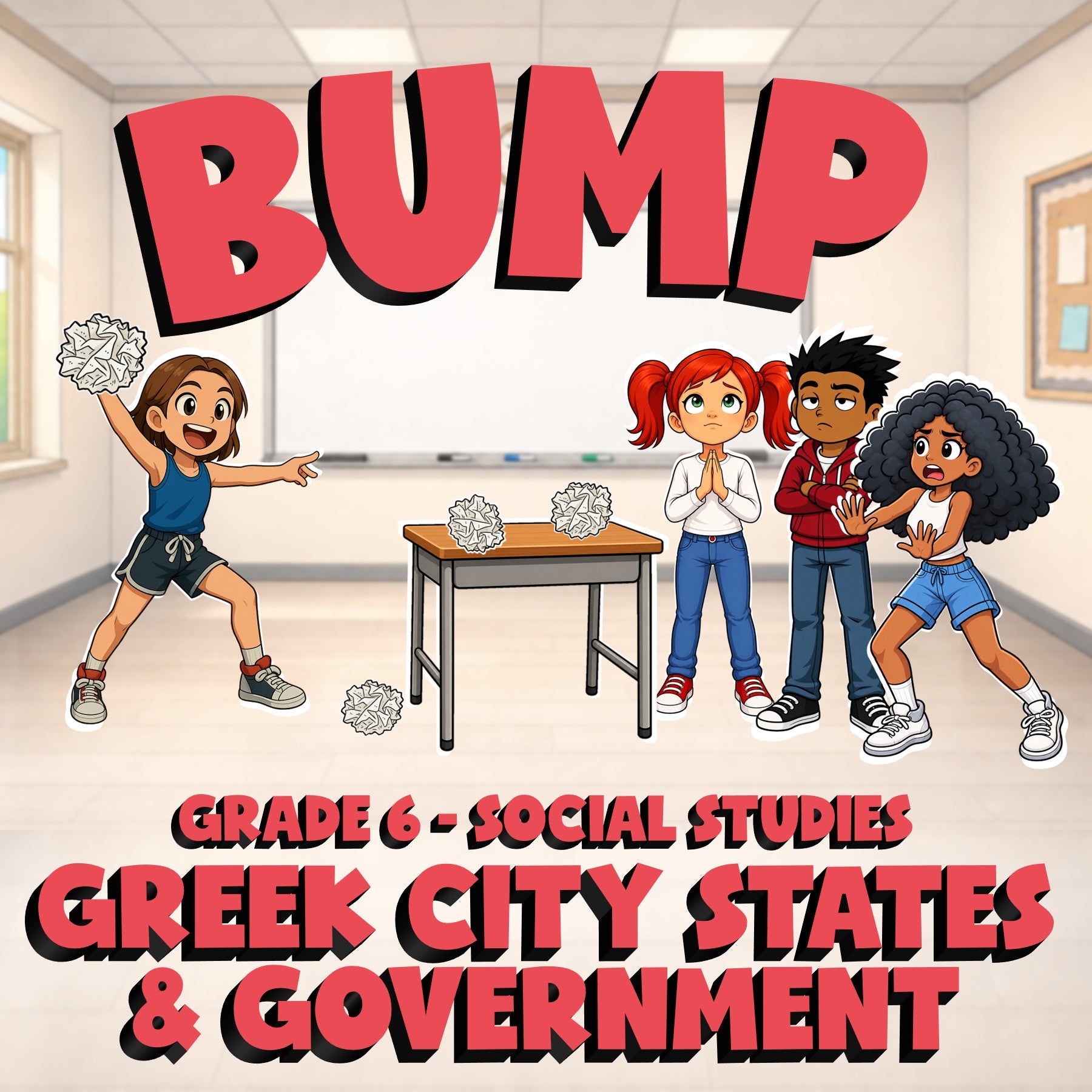 Greek City States & Government BUMP Socials Game - No Prep Grade 6 Review