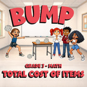 Total Cost of Items BUMP Math Game - No Prep Grade 3 Review Activity
