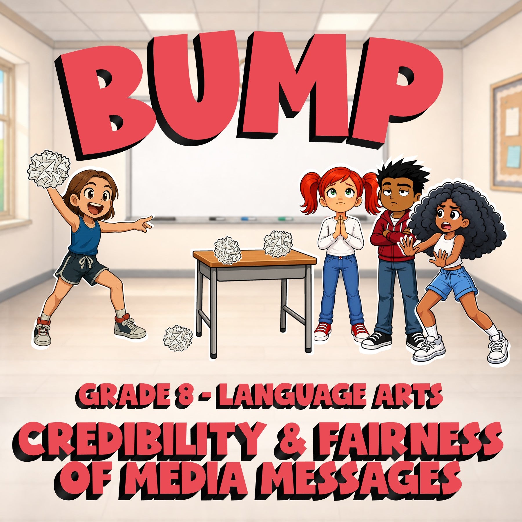 Credibility & Fairness of Media Messages BUMP ELA Game - No Prep Grade 8 Review