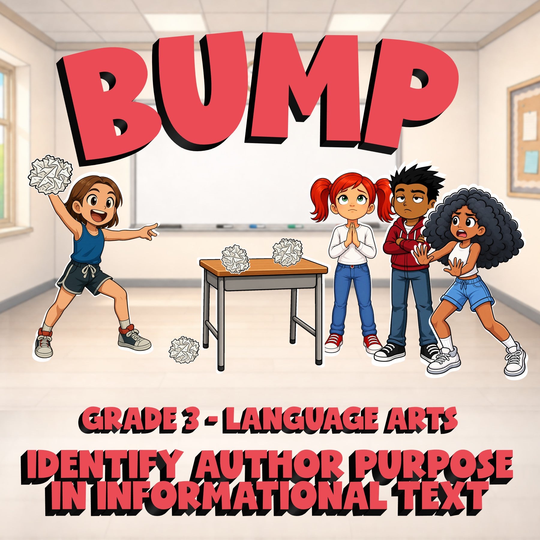 Identify Author Purpose in Informational Text BUMP ELA Game - No Prep Grade 3