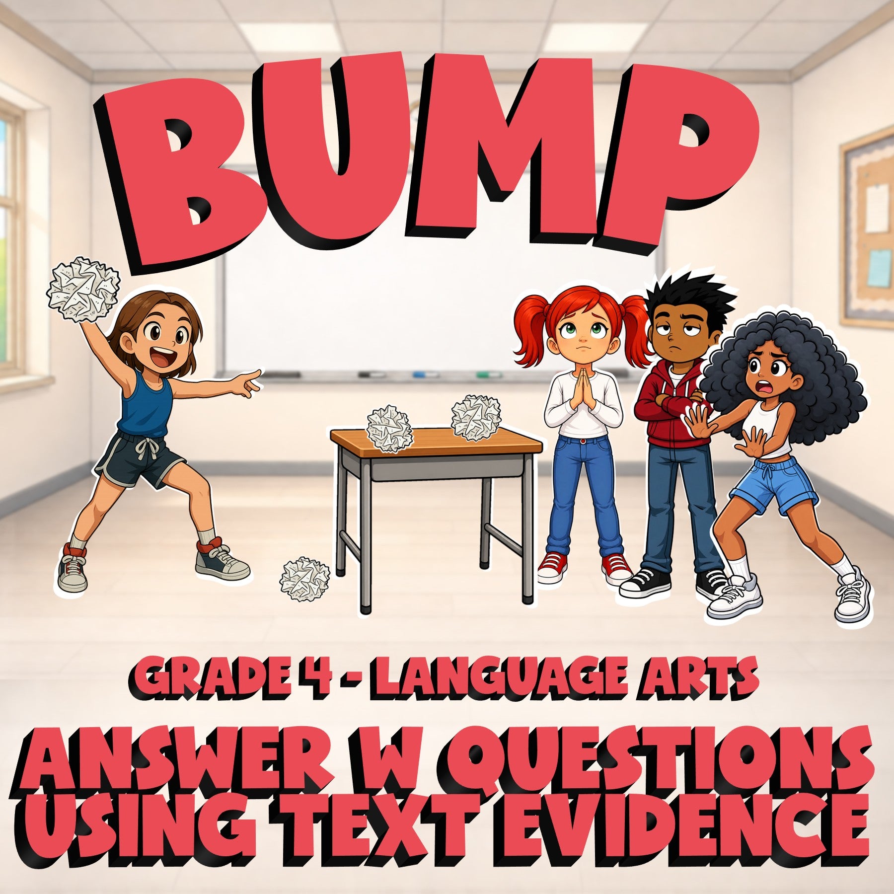 Answer W Questions Using Text Evidence BUMP ELA Game - No Prep Grade 4 Review