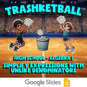 Simplify Expressions With Unlike Denominators TRASHKETBALL Math Game - Algebra 1