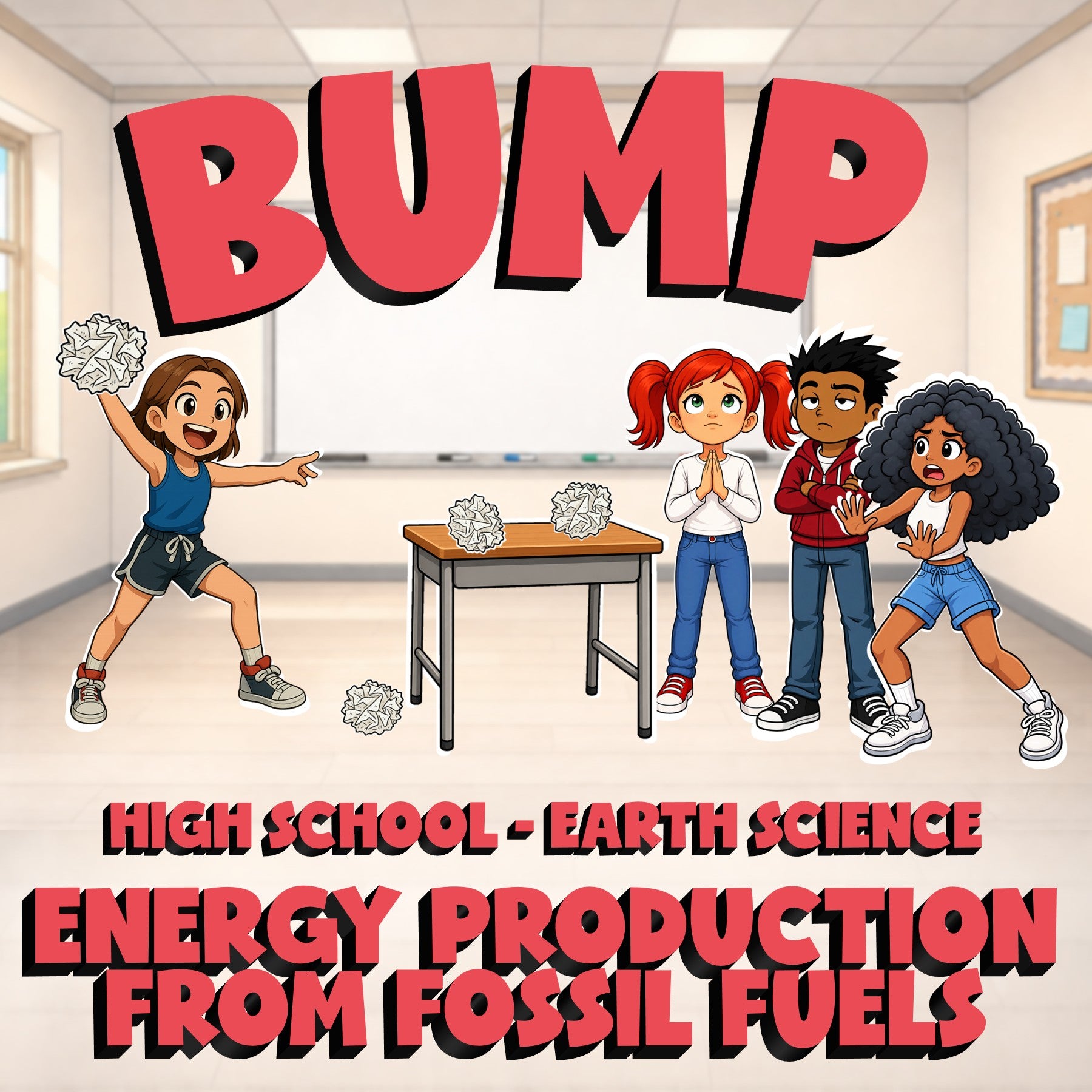 Energy Production from Fossil Fuels BUMP Game - No Prep Earth Science Review