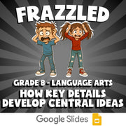 How Key Details Develop Central Ideas FRAZZLED ELA Game - No Prep Grade 8 Review