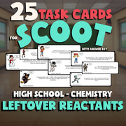 Leftover Reactants SCOOT TASK CARDS Science Game - No Prep Chemistry Review