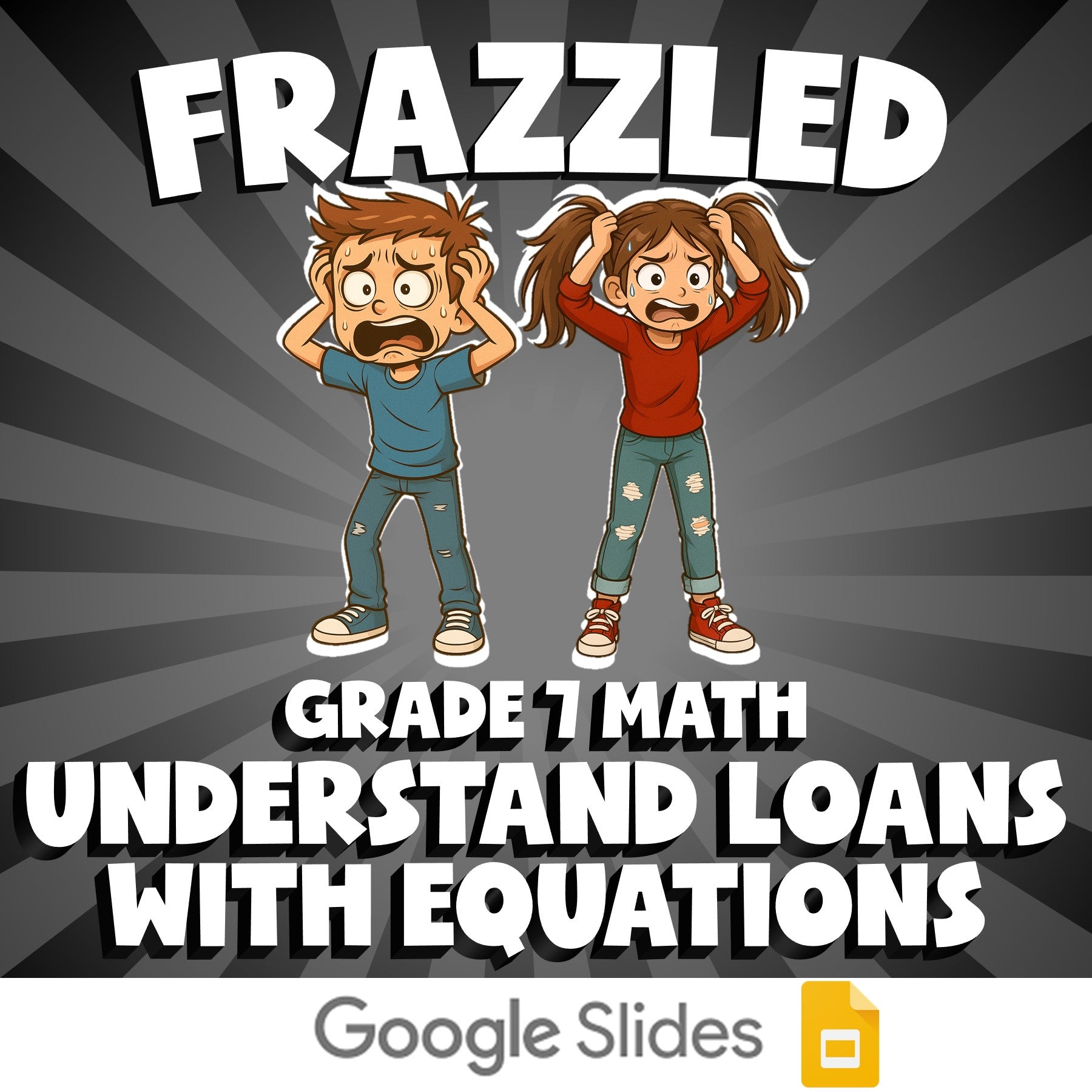 Understand Loans with Equations FRAZZLED Math Game - No Prep Grade 7 Review