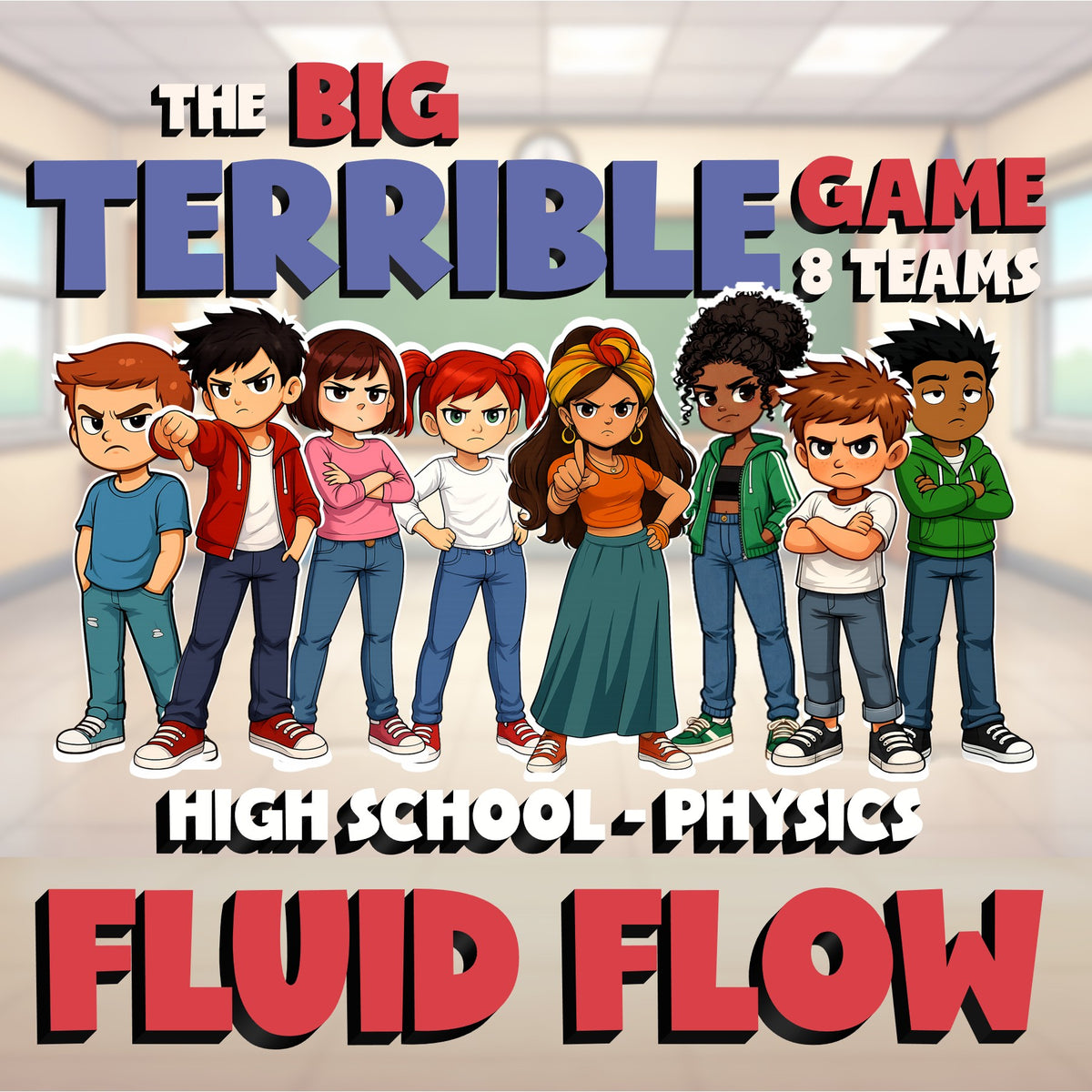 Fluid Flow BIG TERRIBLE GAME - No Prep Physics Science Review Activity