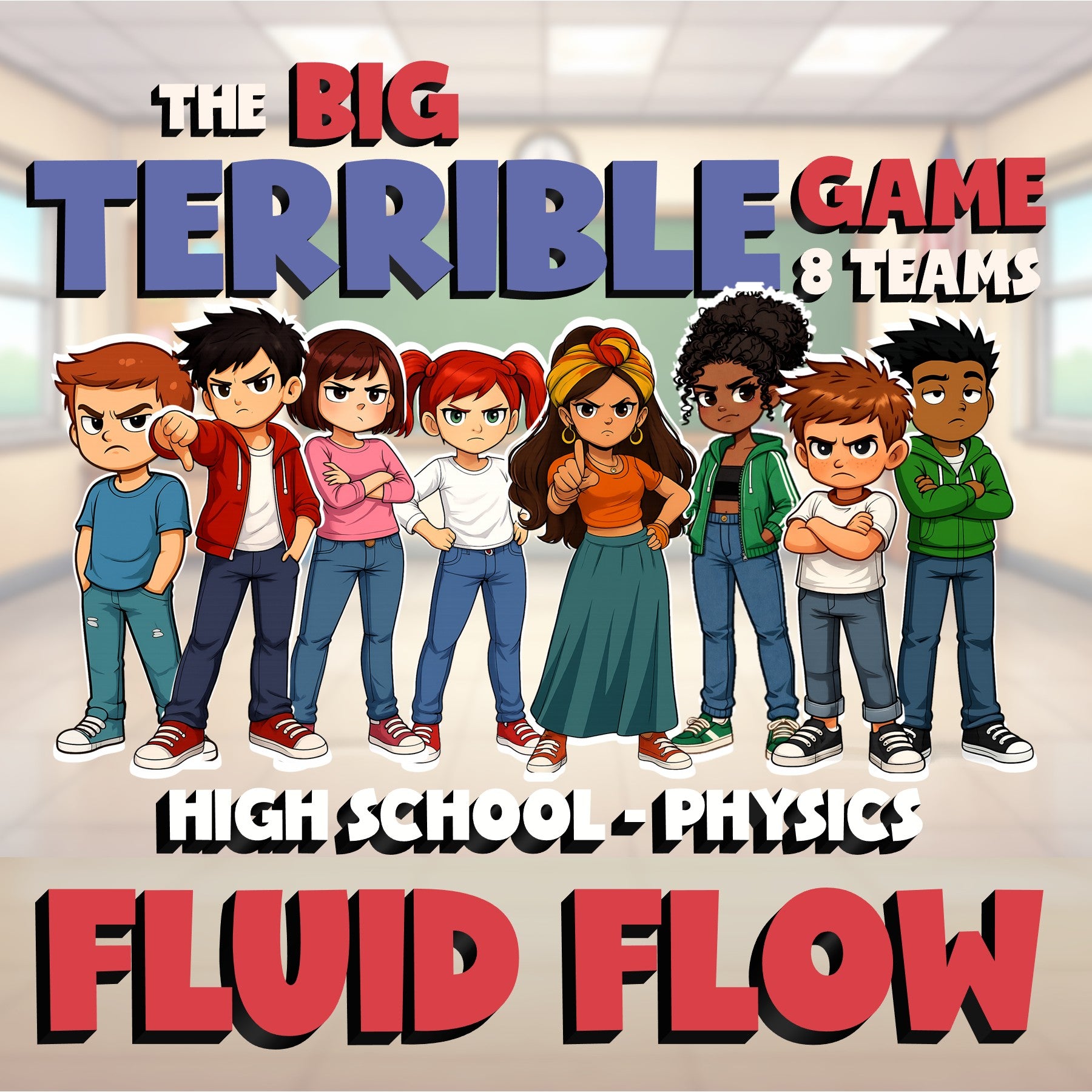 Fluid Flow BIG TERRIBLE GAME - No Prep Physics Science Review Activity