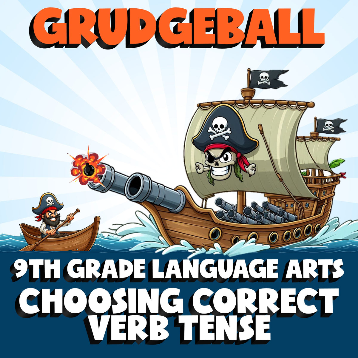 Choosing Correct Verb Tense GRUDGEBALL ELA Game - No Prep Grade 9 Review