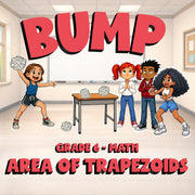 Area of Trapezoids BUMP Math Game - No Prep Grade 6 Review Activity