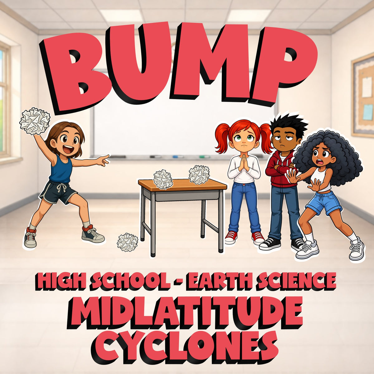Midlatitude Cyclones BUMP Game - No Prep Earth Science Review Activity