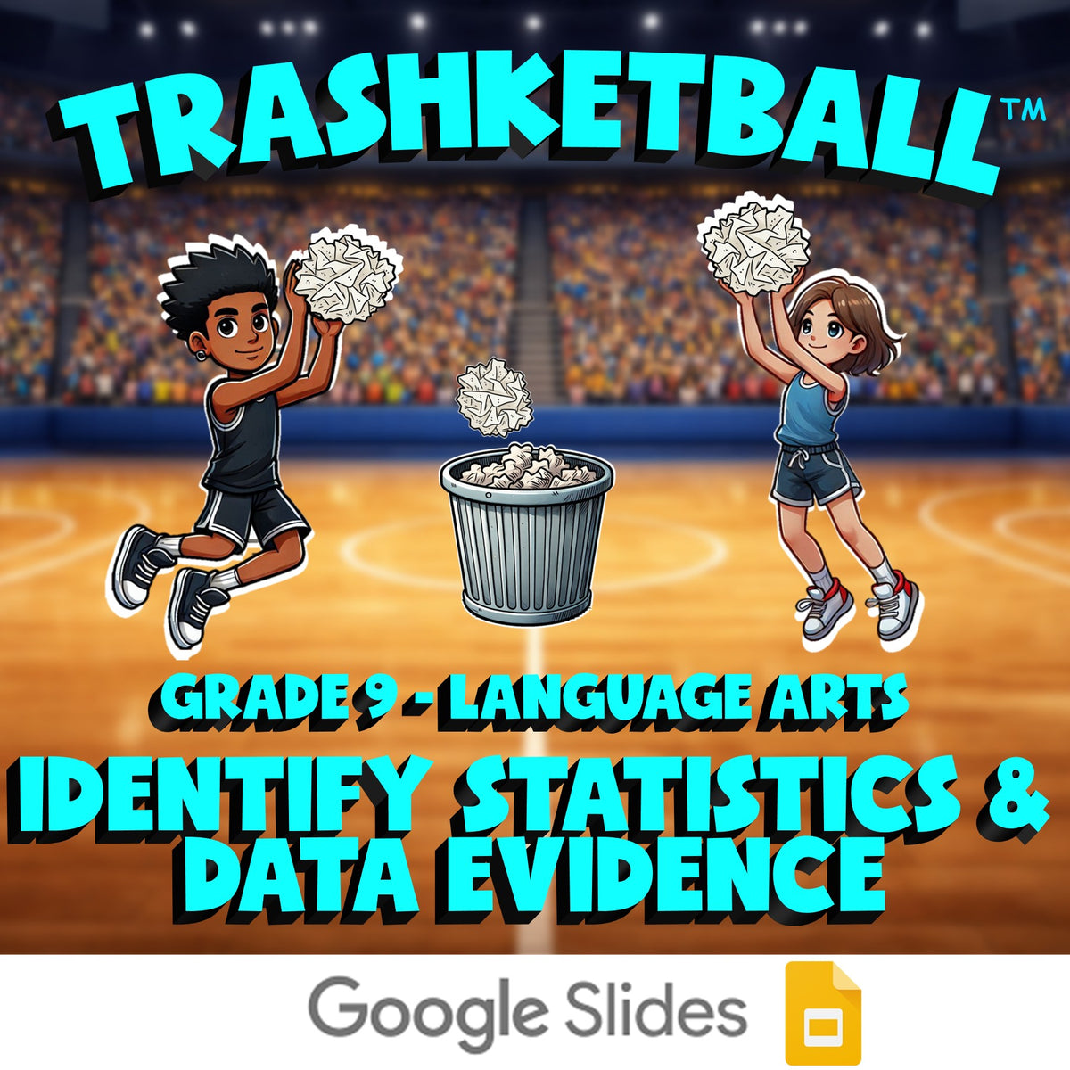 Identify Statistics & Data Evidence TRASHKETBALL ELA Game - No Prep Grade 9