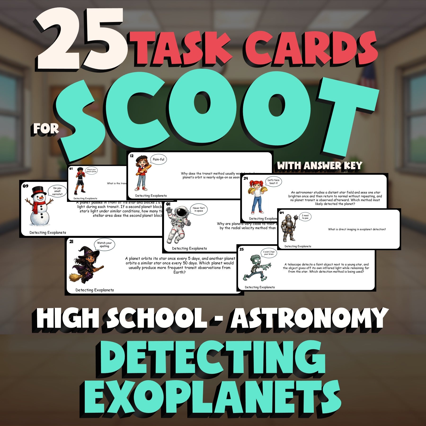 Detecting Exoplanets SCOOT TASK CARDS Science Game - No Prep Astronomy Review