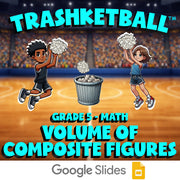 Volume of Composite Figures TRASHKETBALL Math Game - No Prep Grade 5 Review