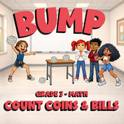 Count Coins & Bills BUMP Math Game - No Prep Grade 3 Review Activity