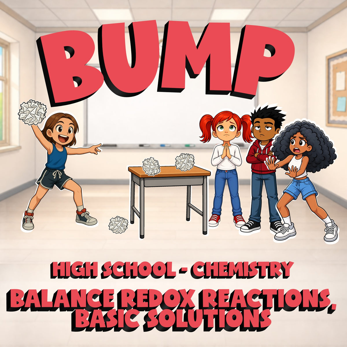 Balance Redox Reactions, Basic Solutions BUMP Science Game - No Prep Chemistry