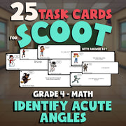 Identify Acute Angles SCOOT TASK CARDS Math Game - No Prep Grade 4 Review