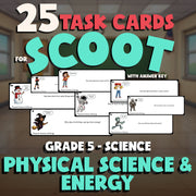 Physical Science & Energy SCOOT TASK CARDS Science Game - No Prep Grade 5 Review
