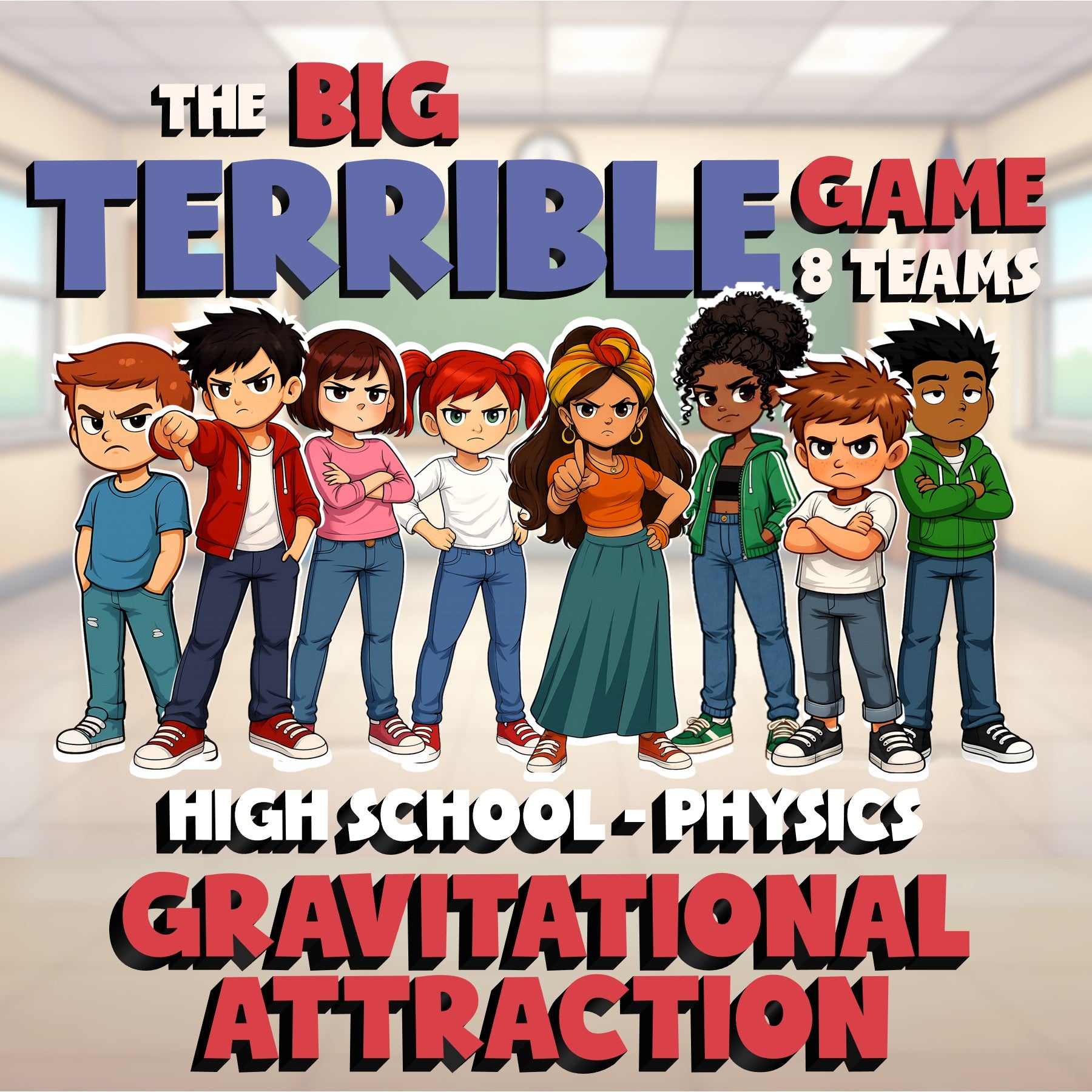 Gravitational Attraction BIG TERRIBLE GAME - No Prep Physics Science Review