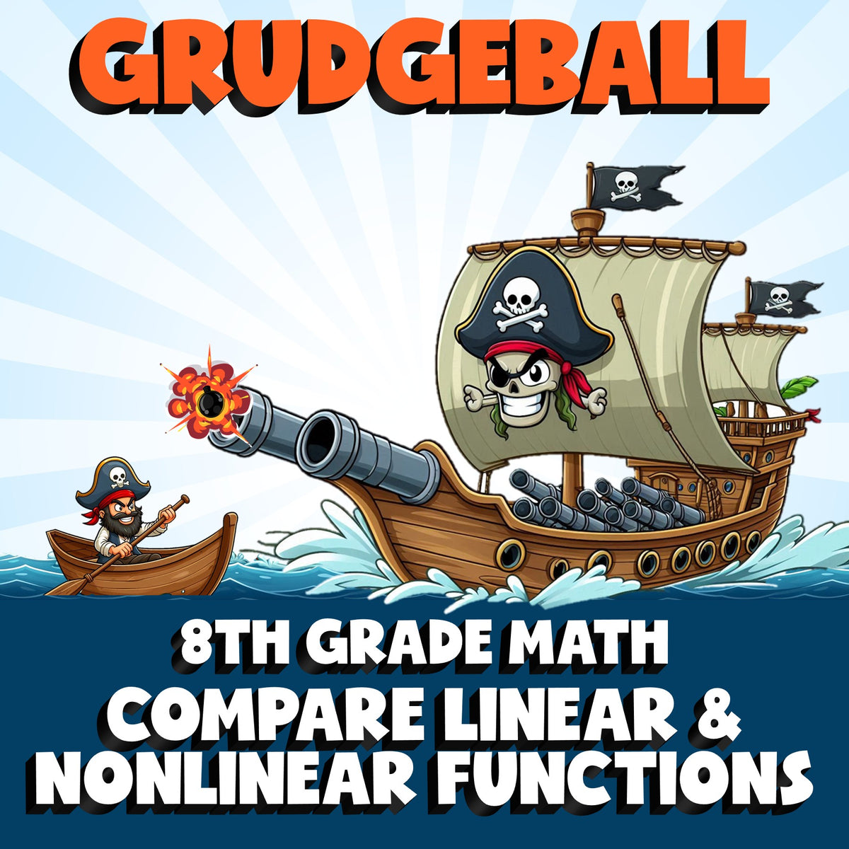 Compare Linear & Nonlinear Functions GRUDGEBALL Math Game - No Prep Grade 8