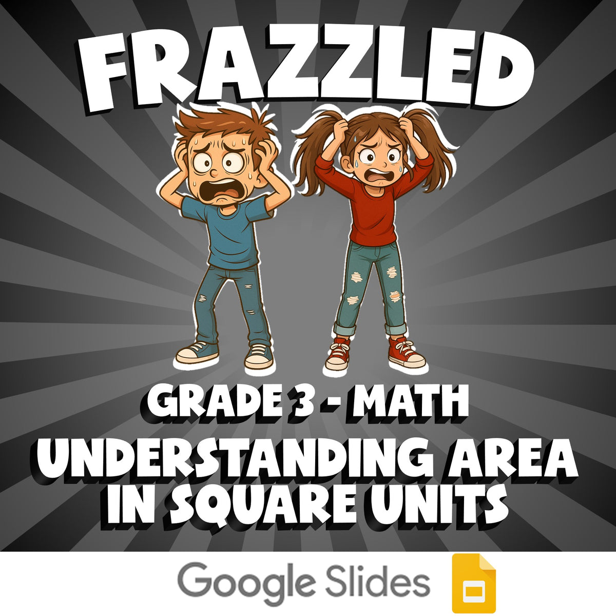 Understanding Area in Square Units FRAZZLED Math Game - No Prep Grade 3 Review