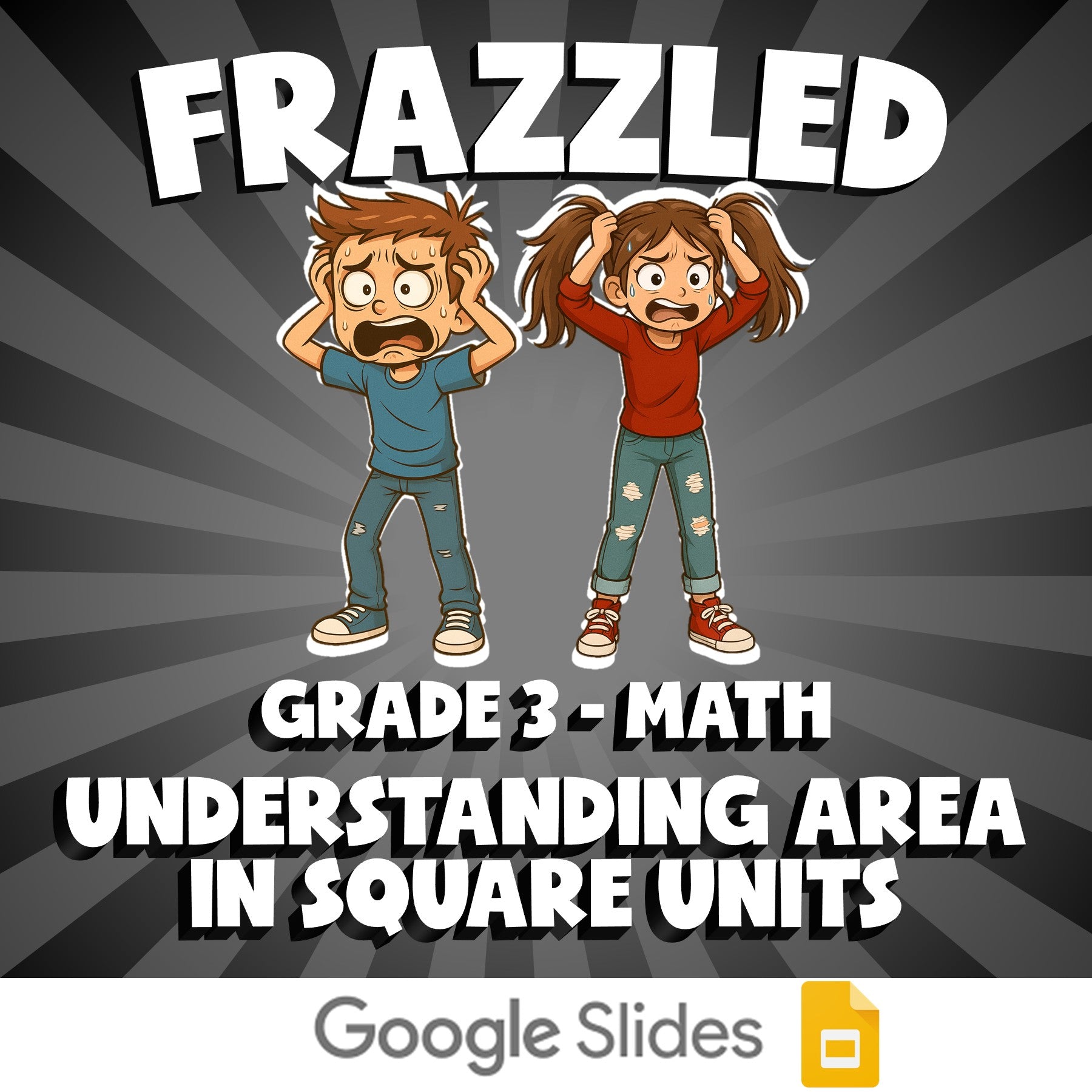Understanding Area in Square Units FRAZZLED Math Game - No Prep Grade 3 Review