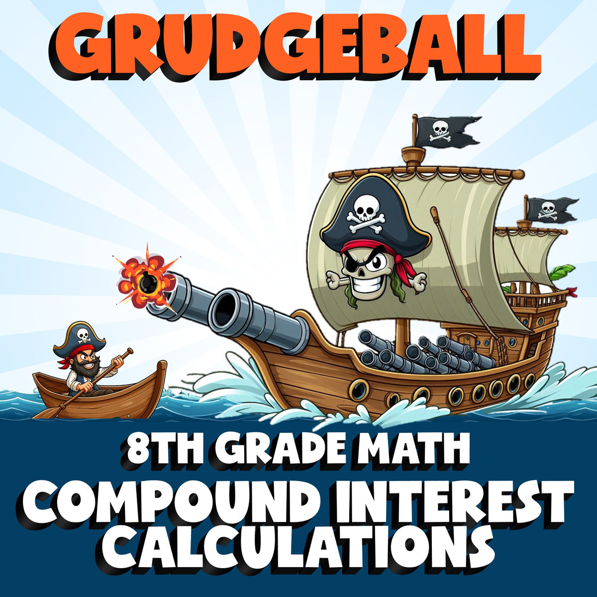 Compound Interest Calculations GRUDGEBALL Math Game - No Prep Grade 8 Review