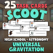 Universal Gravitation SCOOT TASK CARDS Science Game - No Prep Astronomy Review