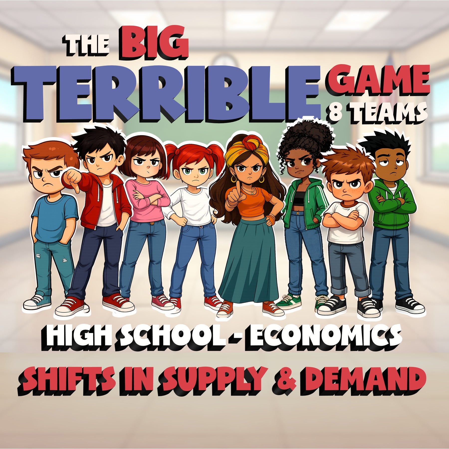 Shifts in Supply & Demand BIG TERRIBLE GAME - No Prep Economics Review Activity