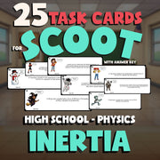 Inertia SCOOT TASK CARDS Science Game - No Prep Physics Review Activity