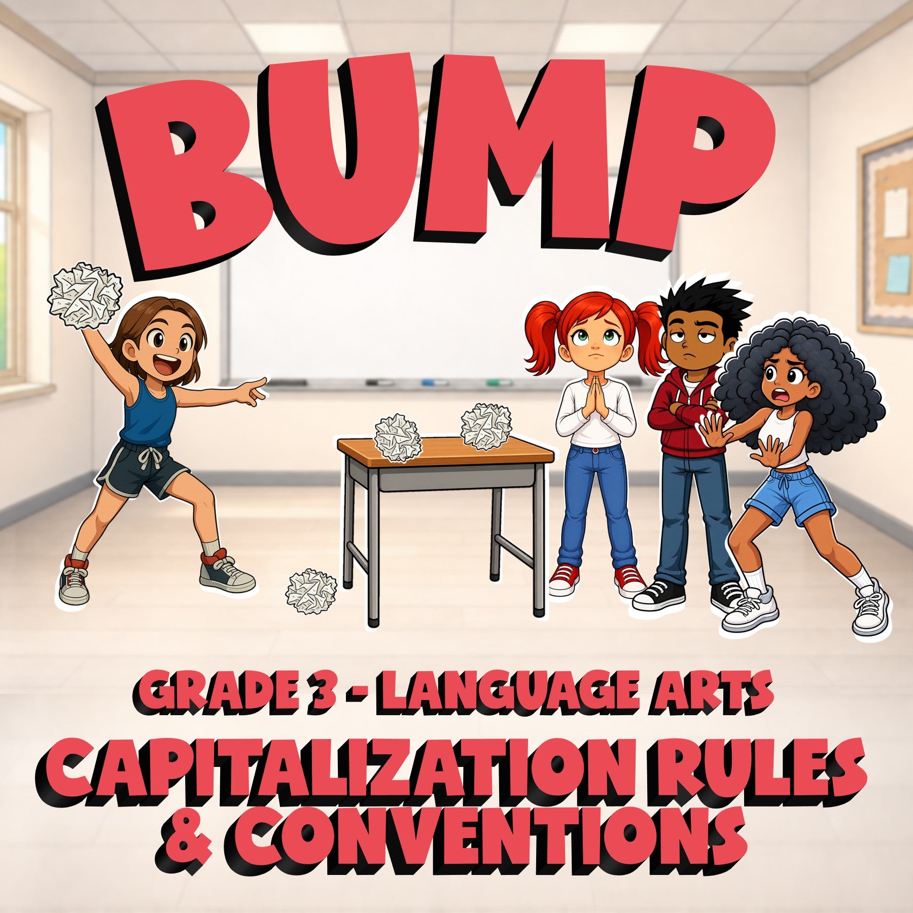 Capitalization Rules & Conventions BUMP ELA Game - No Prep Grade 3 Review