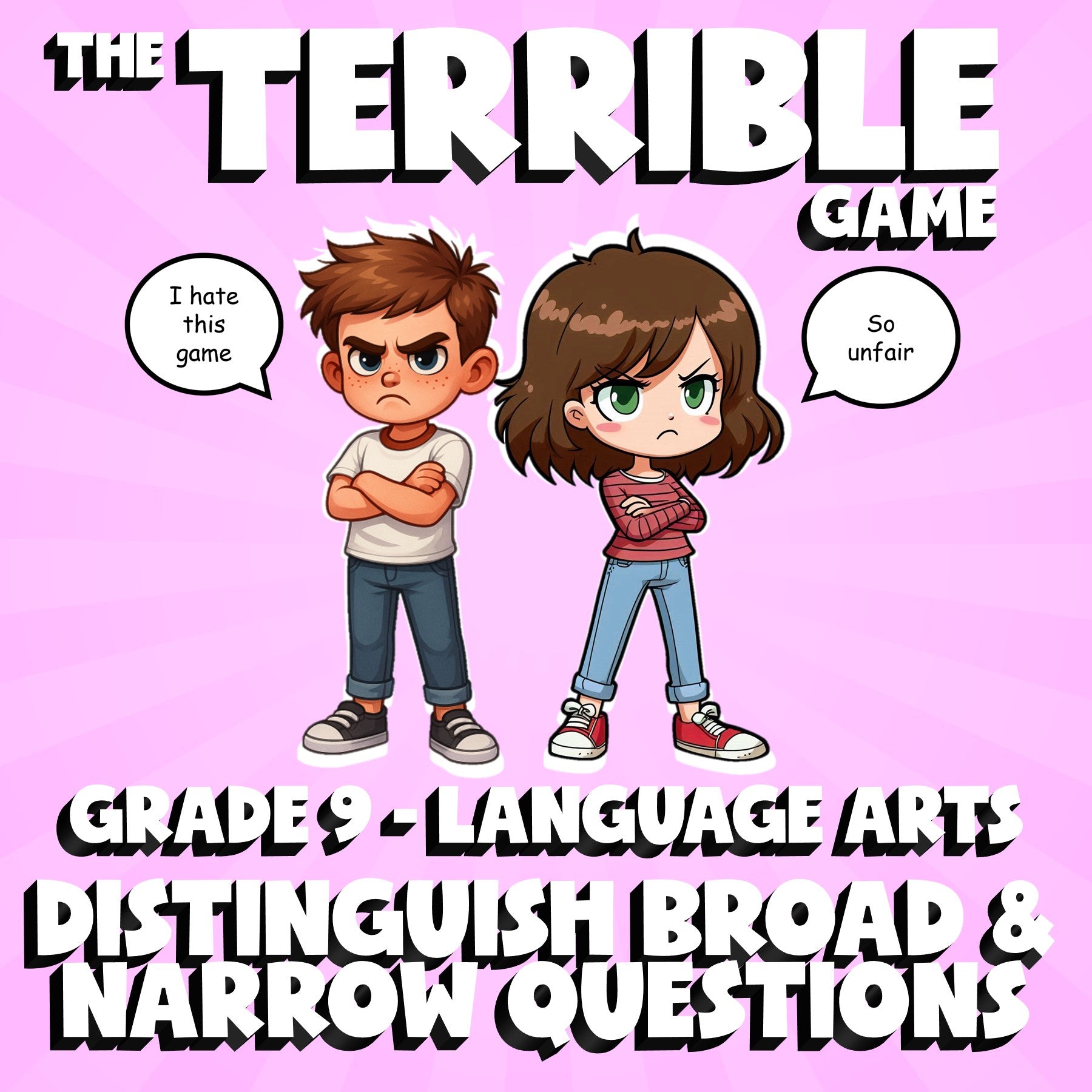 Distinguish Broad & Narrow Questions THE TERRIBLE GAME - Grade 9 ELA Review