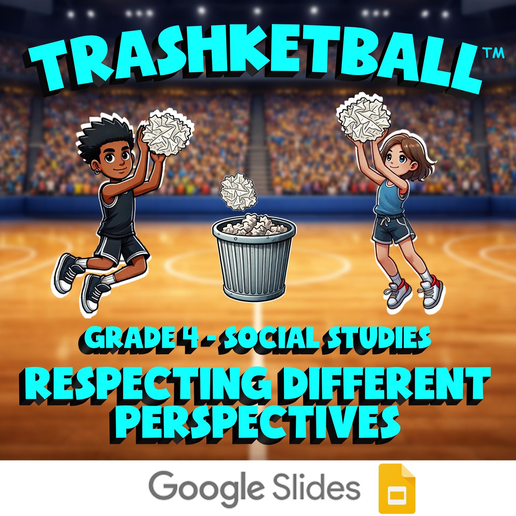Respecting Different Perspectives TRASHKETBALL Socials Game - No Prep Grade 4