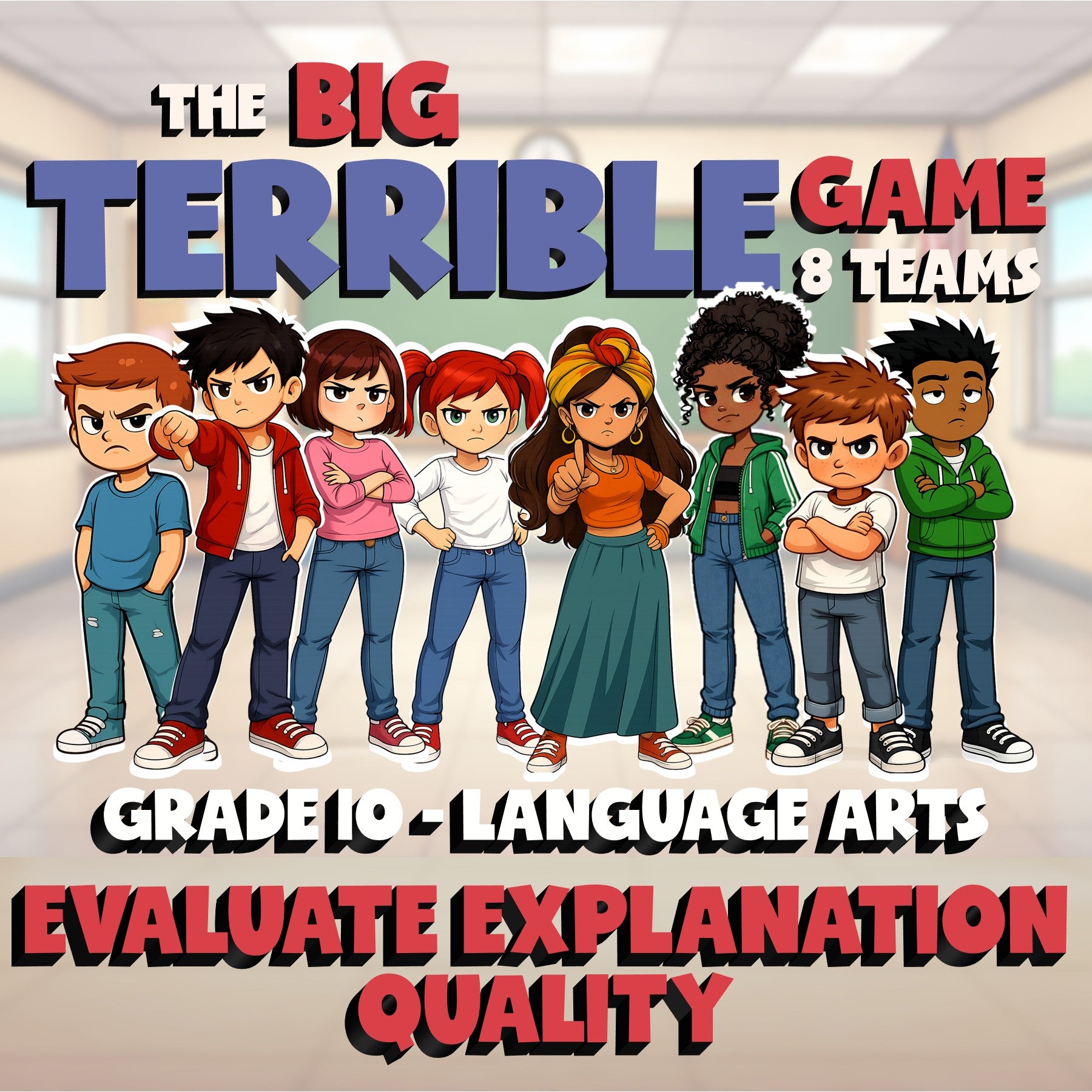 Evaluate Explanation Quality BIG TERRIBLE GAME - No Prep Grade 10 ELA Review