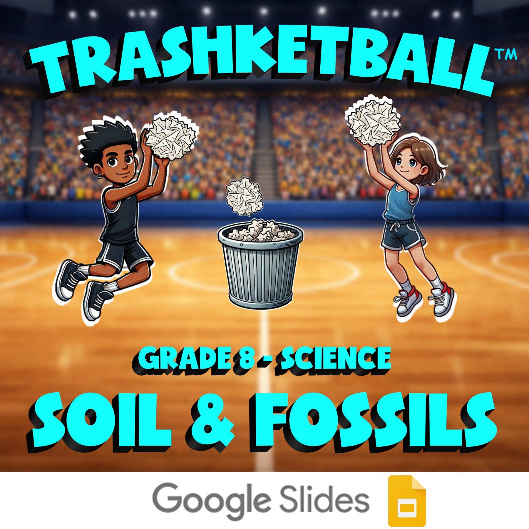 Soil & Fossils TRASHKETBALL Science Game - No Prep Grade 8 Review Activity