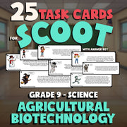 Agricultural Biotechnology SCOOT TASK CARDS Science Game - No Prep Grade 9