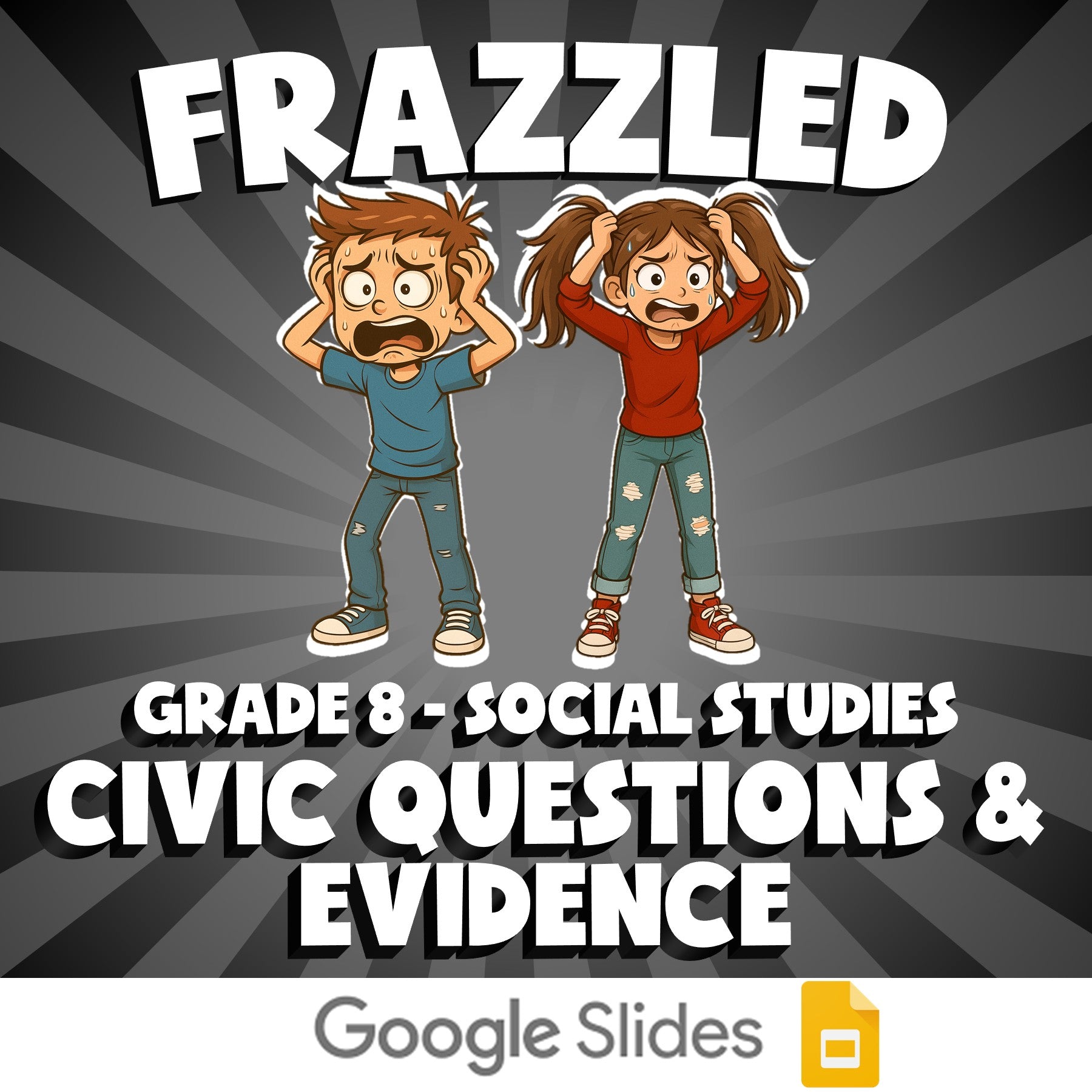 Civic Questions & Evidence FRAZZLED Socials Game - No Prep Grade 8 Review