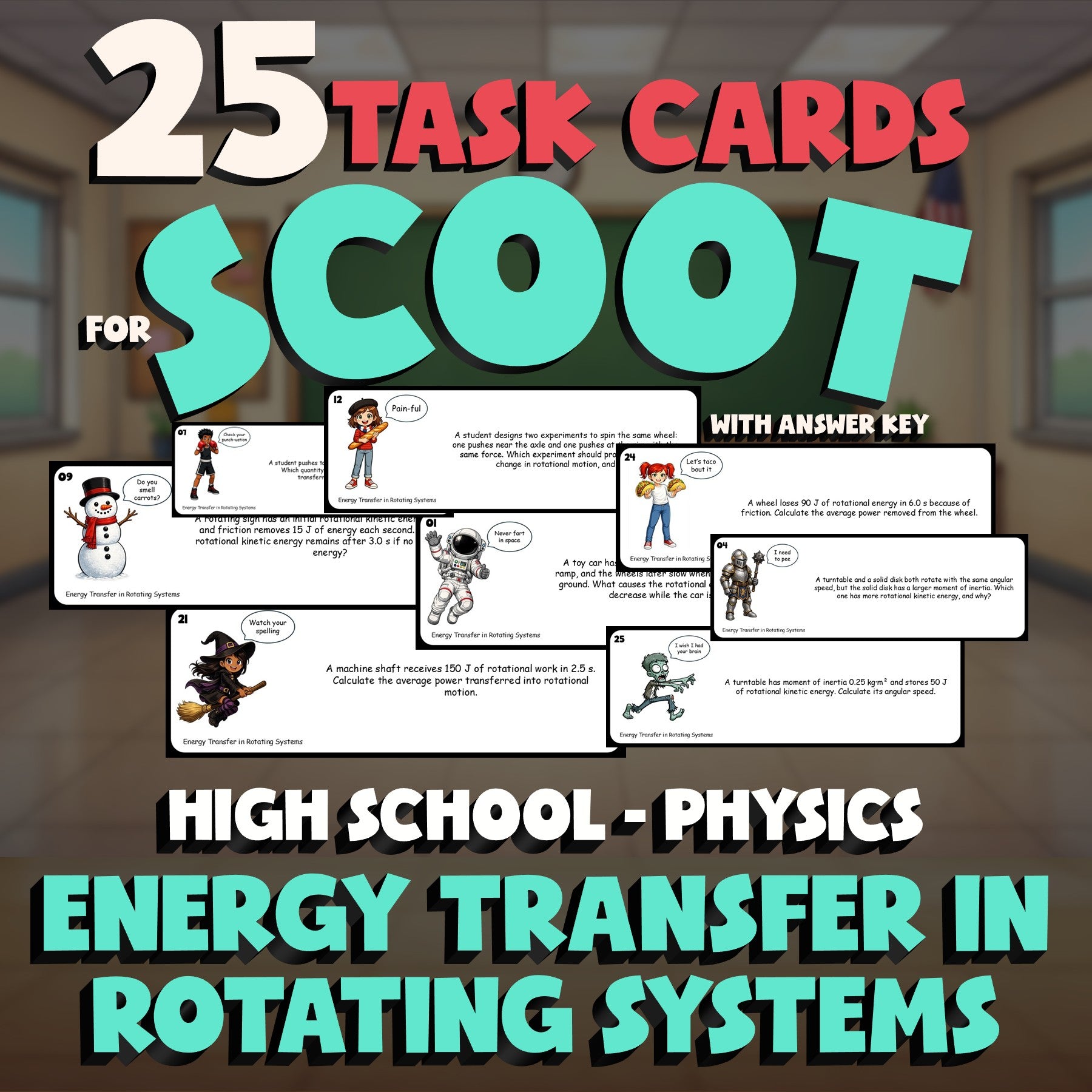 Energy Transfer in Rotating Systems SCOOT TASK CARDS Science Game - Physics