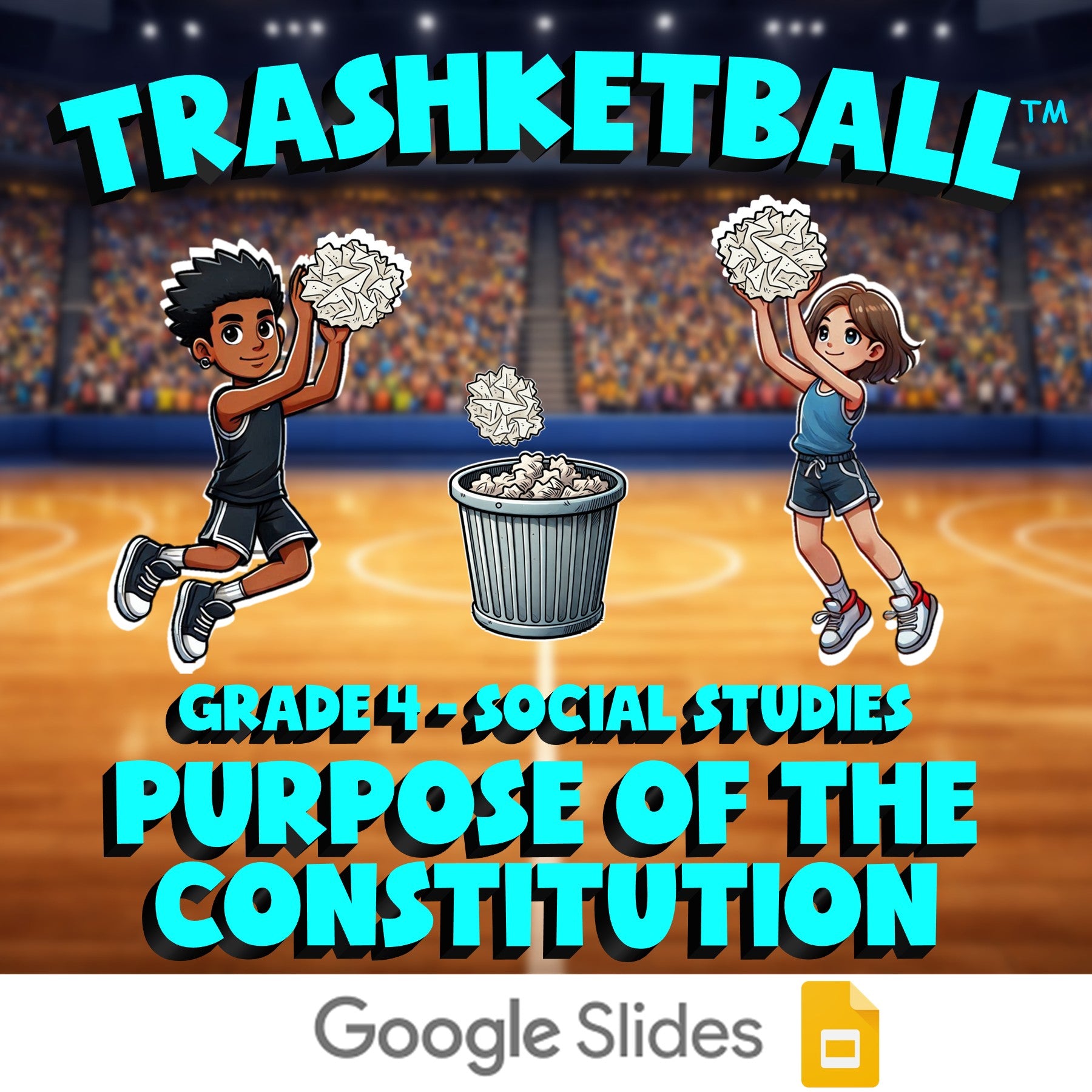 Purpose of the Constitution TRASHKETBALL Socials Game - No Prep Grade 4 Review