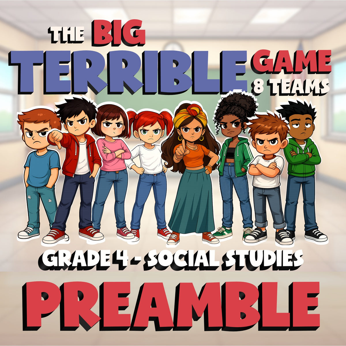 Preamble BIG TERRIBLE GAME - No Prep Grade 4 Socials Review Activity