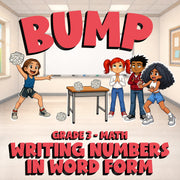 Writing Numbers in Word Form BUMP Math Game - No Prep Grade 3 Review Activity