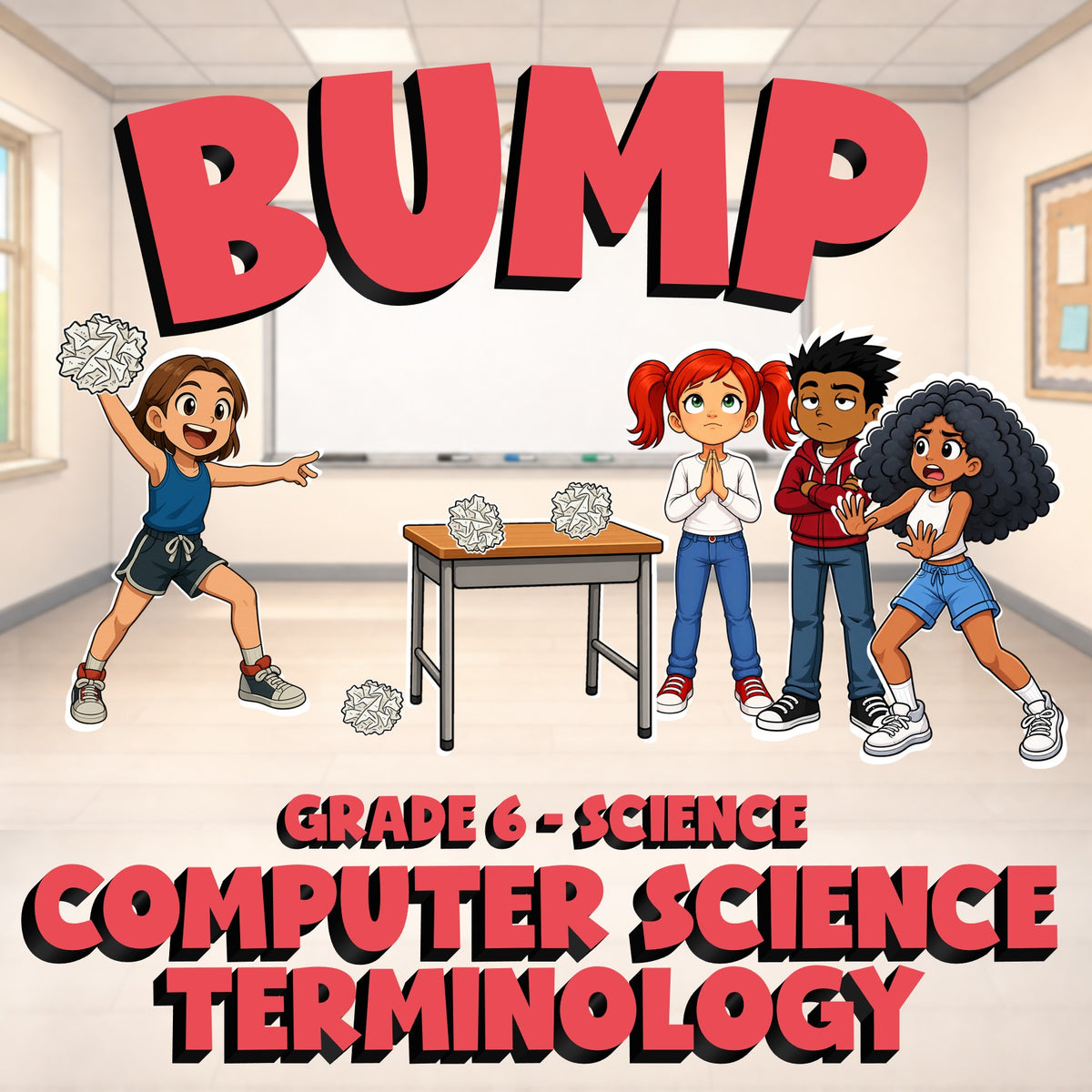 Computer Science Terminology BUMP Science Game - No Prep Grade 6 Review Activity