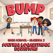Solving Logarithmic Equations BUMP Math Game - No Prep Algebra 2 Review Activity