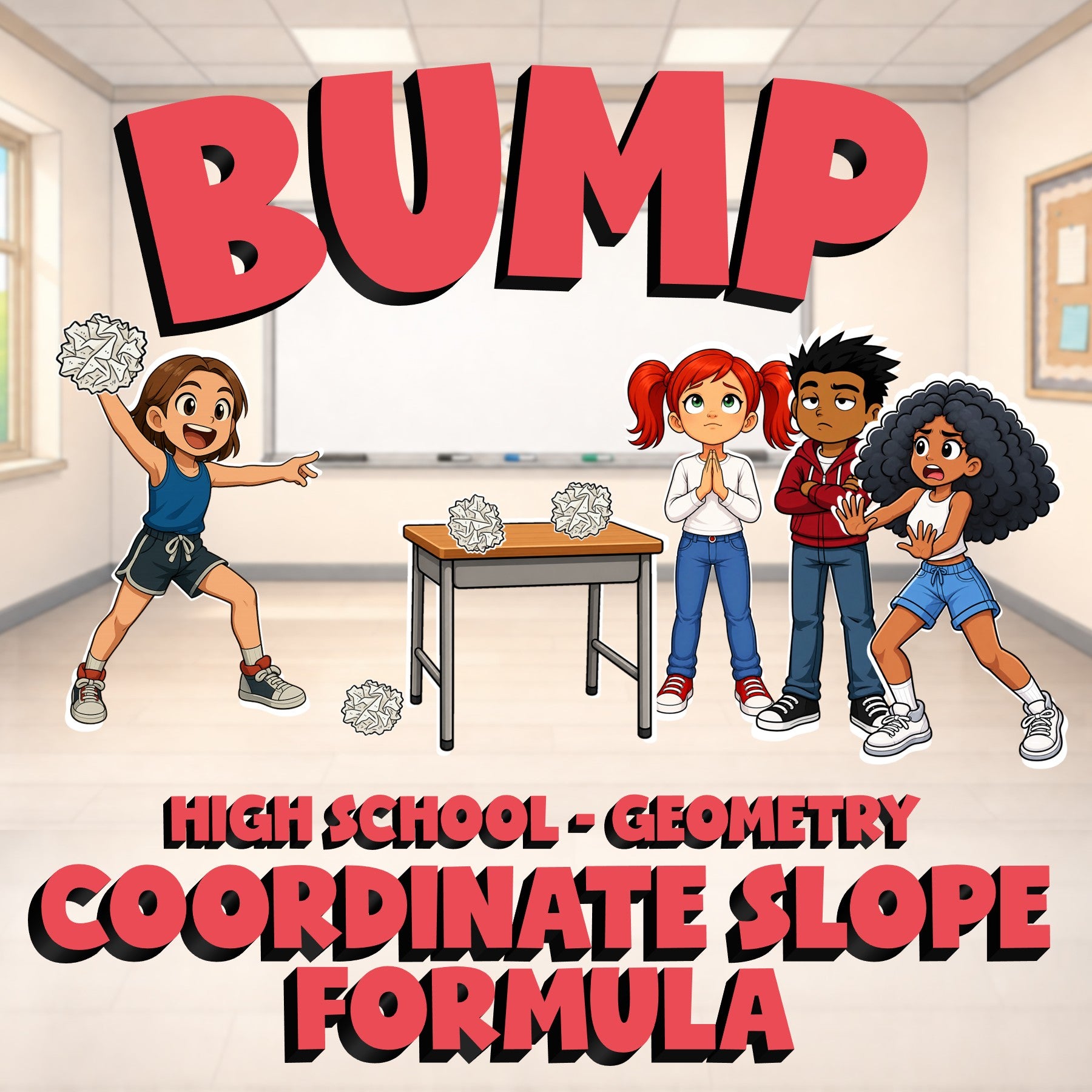 Coordinate Slope Formula BUMP Math Game - No Prep Geometry Review Activity