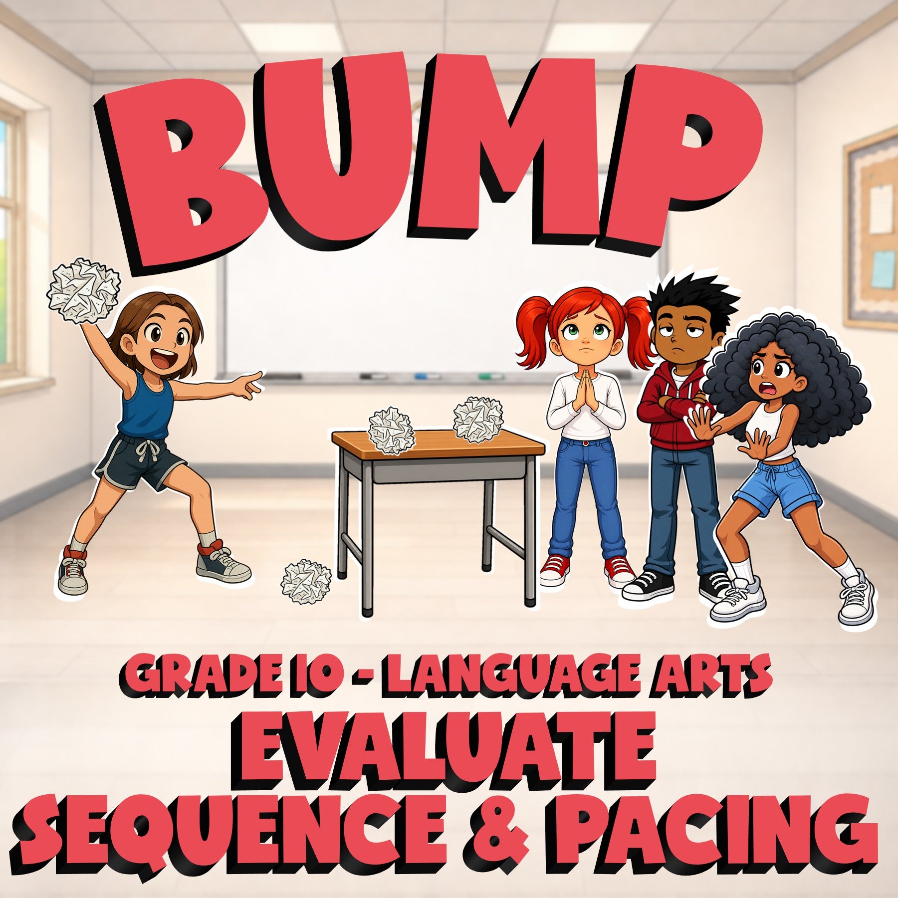 Evaluate Sequence & Pacing BUMP ELA Game - No Prep Grade 10 Review Activity