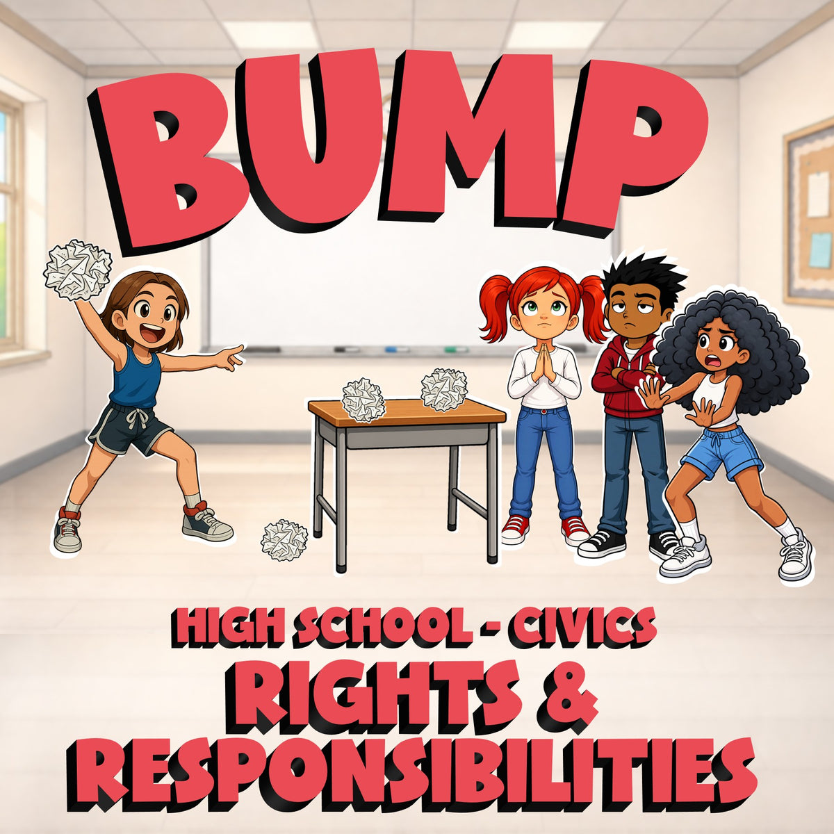 Rights & Responsibilities BUMP Civics Game - No Prep Review Activity