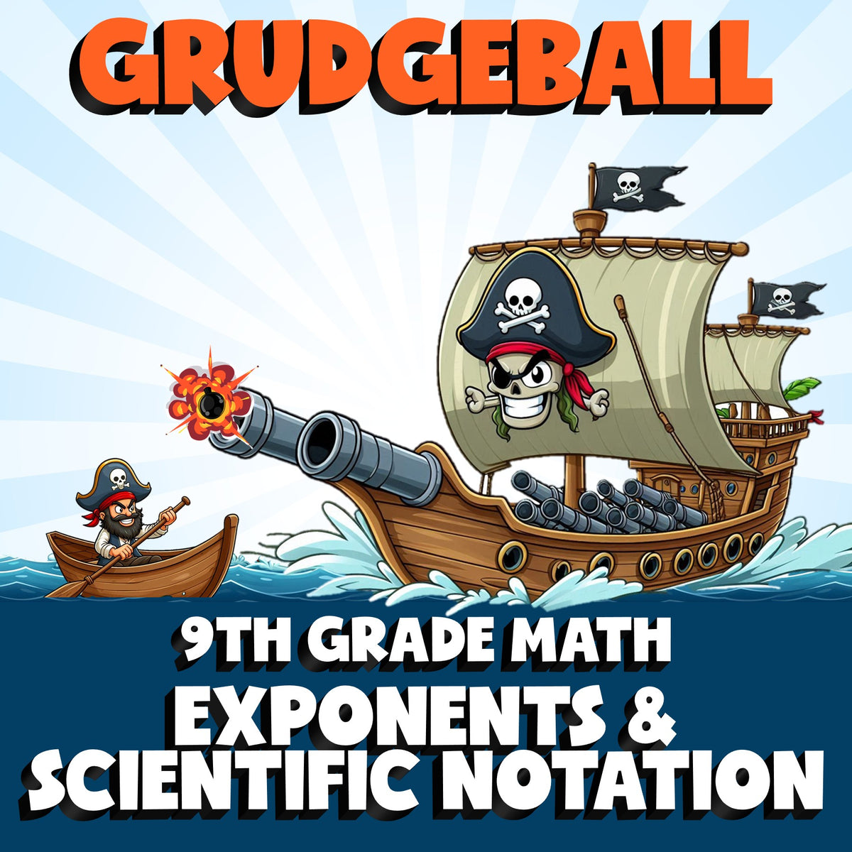Exponents & Scientific Notation GRUDGEBALL Math Game - No Prep Grade 9 Review